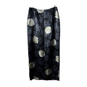 Vintage 90s Y2K Dark Moody Floral romantic Grunge Goth Maxi Skirt